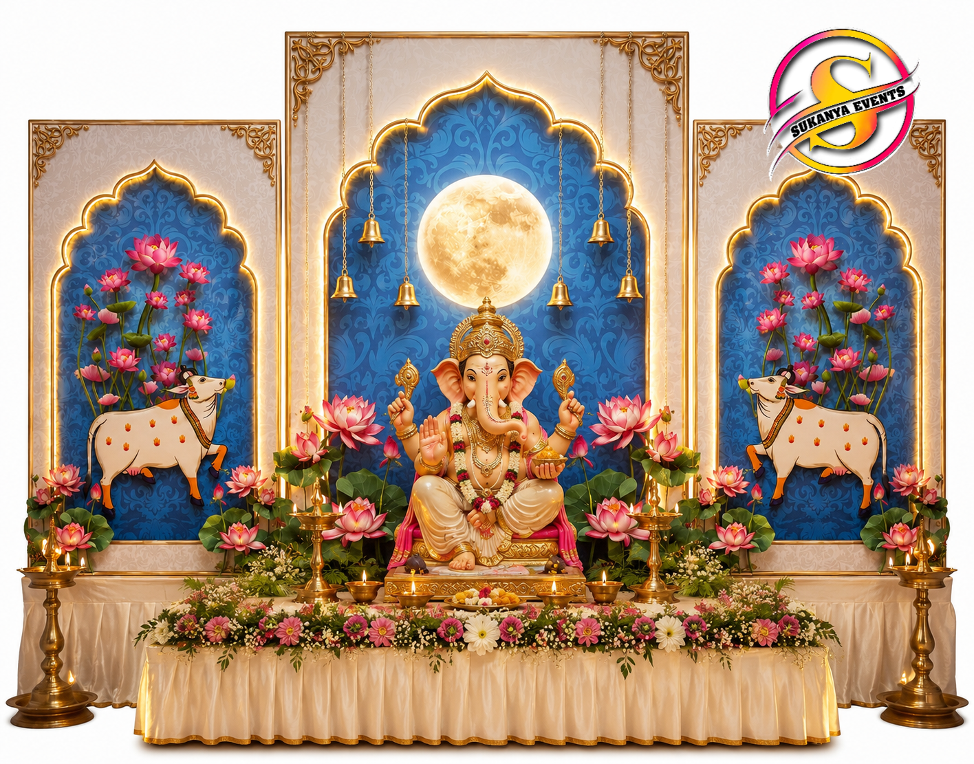 Pichwai Theme Ganpati Decoration In Pune