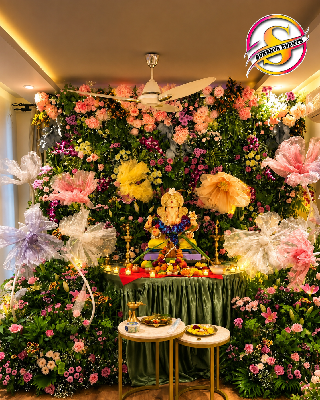 Enchanting Jungle Theme Ganpati Decoration for Home