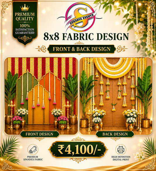 Premium Ganpati Decoration Backdrop Fabric 