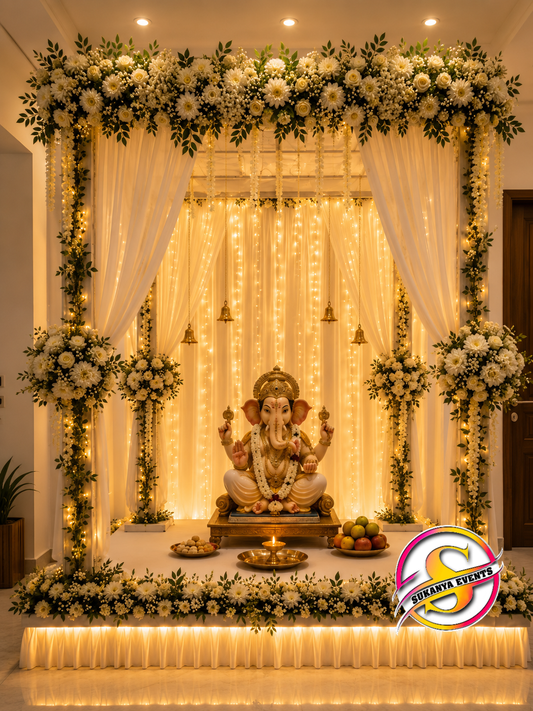 Real Flower Decoration For Ganesh Chaturthi