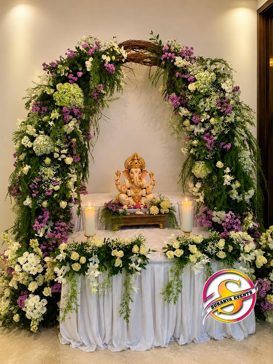Real Flower Decoration For Ganpati Bappa Morya