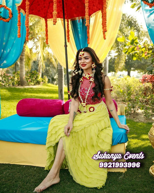 Beautiful Haldi Flower Jewellery Set FJ13