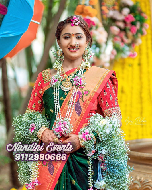 Handmade Flower Jewellery For Haldi Set FJ12