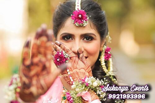 LAMANSH® Lilac Bridal Floral 🌺 Jewellery set for Mehndi ceremony / Bri –  Lamansh