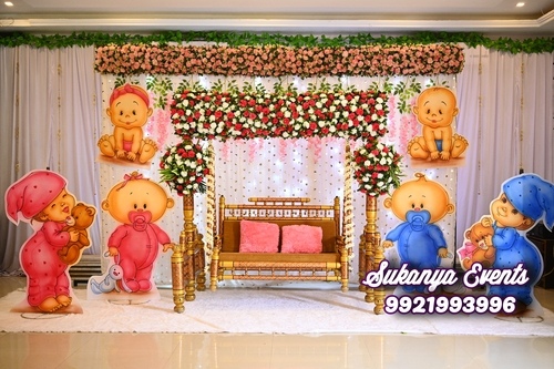 Blue theme baby shower decoration – Anil Events Bangalore