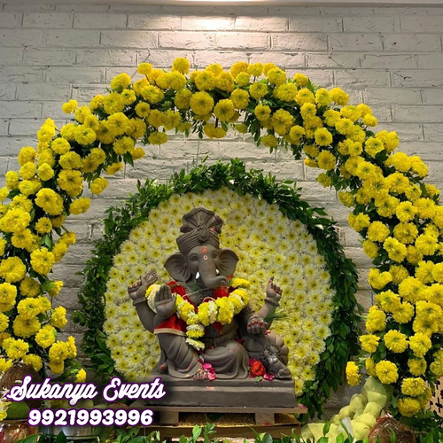 Flower Decoration For Ganpati At Home